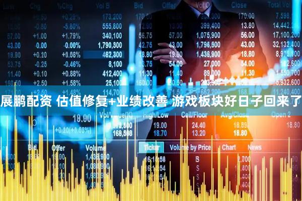 展鹏配资 估值修复+业绩改善 游戏板块好日子回来了